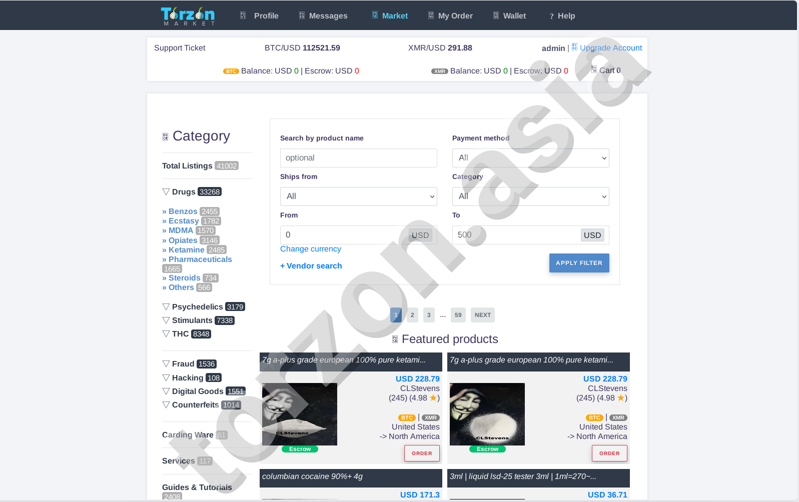 Torzon Market Product Listings Page
